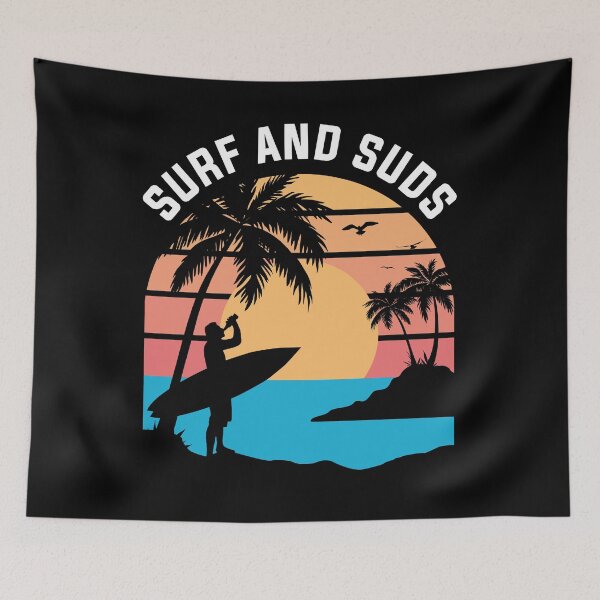 Item preview, Retro Sunset Surfer Beer designed and sold by Byfab.