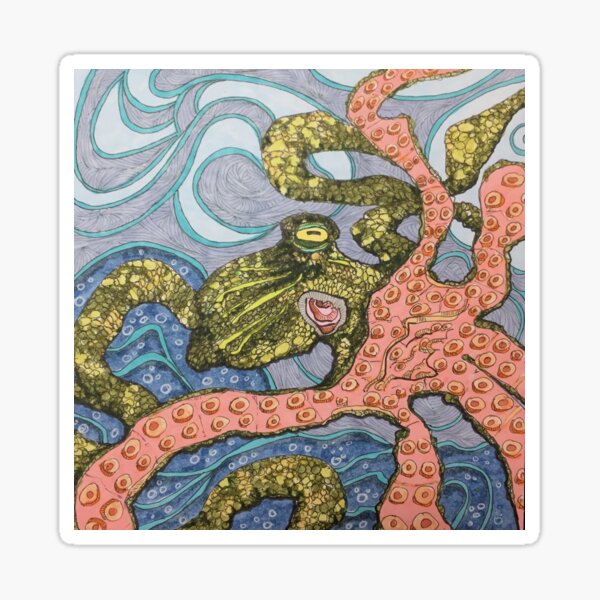 Octopus Waves Sticker