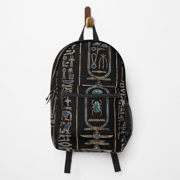 Item preview, Egyptian hieroglyphs pattern Gold Abalone designed and sold by k9printart.