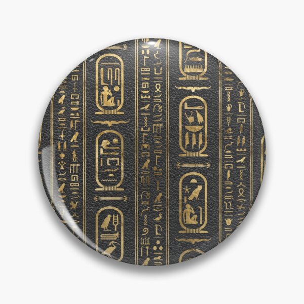 Item preview, Egyptian hieroglyphs Gold on Leather designed and sold by k9printart.