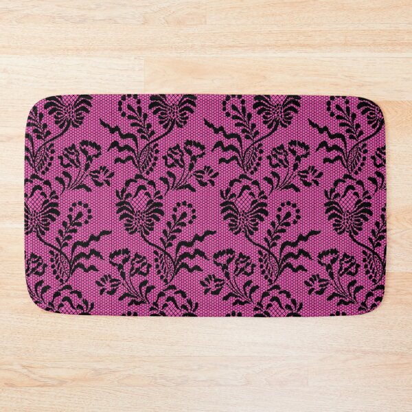 Item preview, Pink Black Lace Floral damask designed and sold by funnytshirtemp.