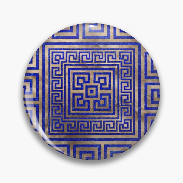 Item preview, Greek Key Ornament - Lapis Lazuli and Gold #4 designed and sold by k9printart.