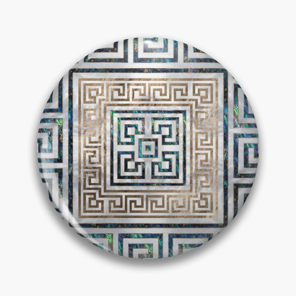 Item preview, Greek Key Ornament - Greek Meander -Abalone and gold designed and sold by k9printart.