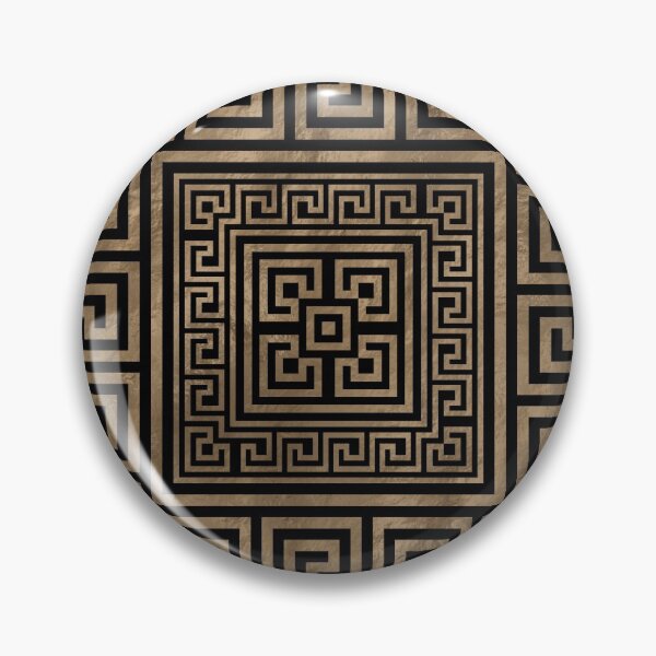 Item preview, Greek Key Ornament - Greek Meander -Gold on Black designed and sold by k9printart.