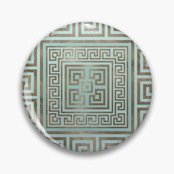 Item preview, Greek Key Ornament - Greek Meander - Gold and Mint designed and sold by k9printart.