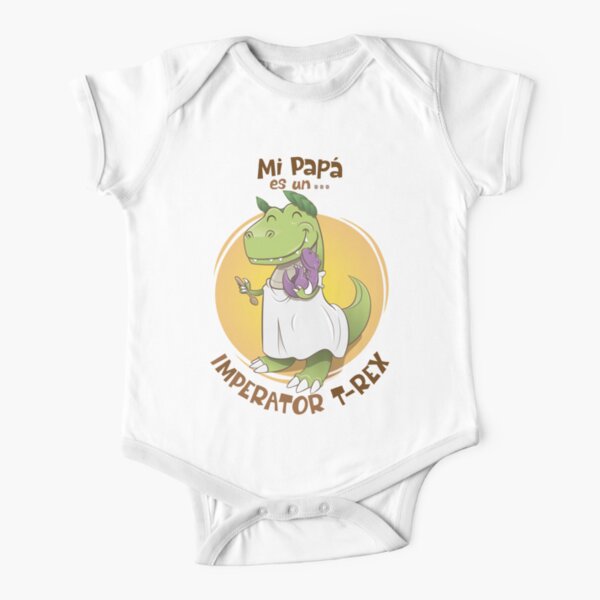My dad is an imperator t-rex Short Sleeve Baby One-Piece