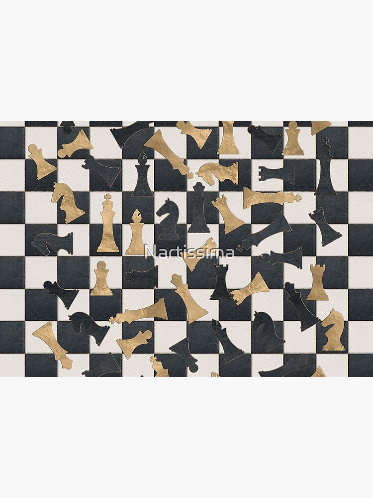 Chess Figures Pattern -Leather and gold texture by Nartissima