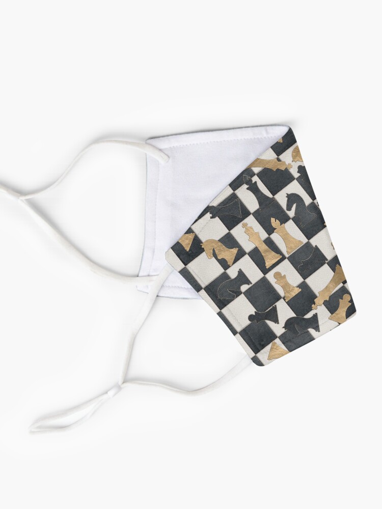 Alternate view of Chess Figures Pattern -Leather and gold texture Mask