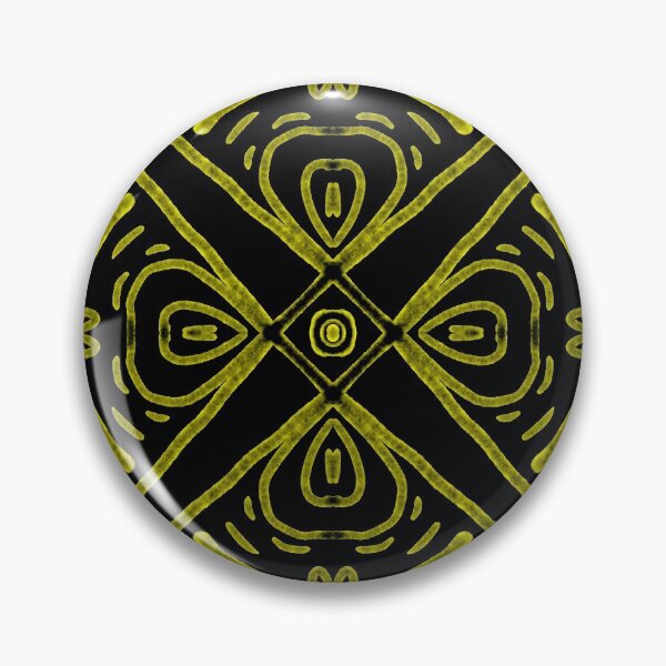 Item preview, Grid Garden Abstract Motif - Yellow On Black designed and sold by Blenderbeetle.