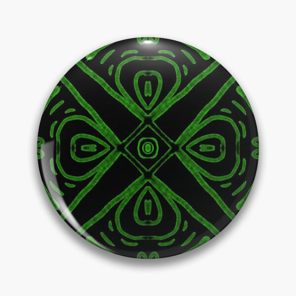 Item preview, Grid Garden Abstract Motif - Green On Black designed and sold by Blenderbeetle.
