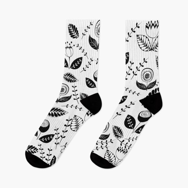 Item preview, Black & White Scandinavian Style Flowers designed and sold by Primroaddesigns.