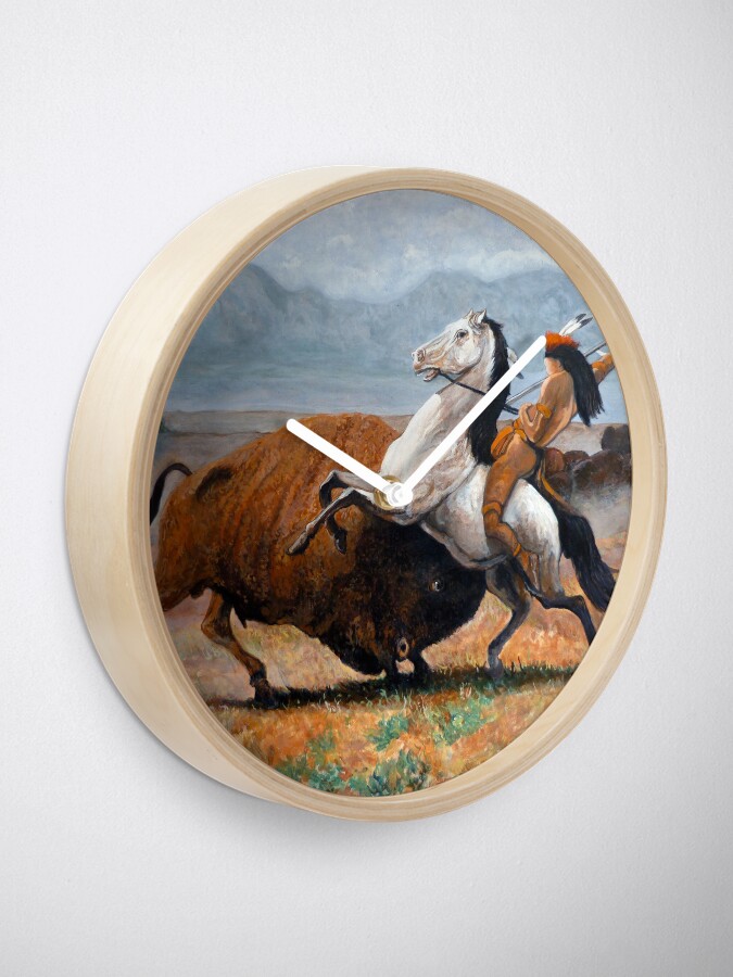 Alternate view of Buffalo Hunt Clock
