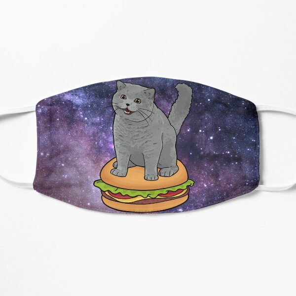 I CAN HAS CHEEZBURGER chubby meme cat in space Flat Mask