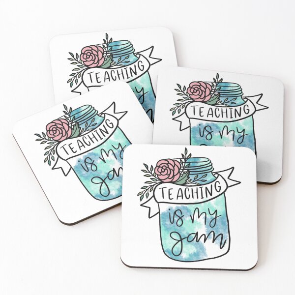 Item preview, Teaching is My Jam Mason Jar and Roses Digital Print  designed and sold by Direction  by Design.