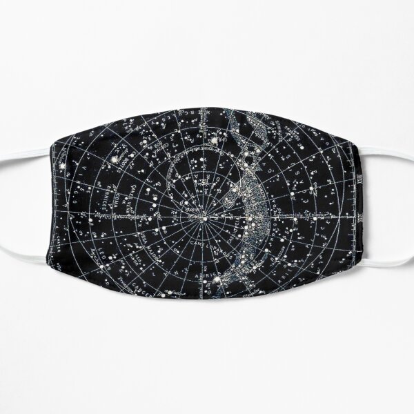 STAR CONSTELLATIONS : Vintage 1900 Galaxy Chart Map Flat Mask