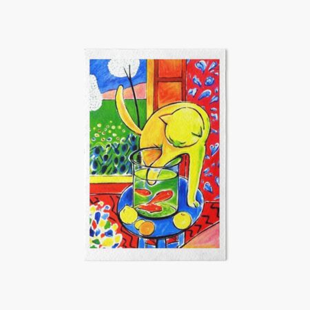 Henri Matisse, Le Chat Aux Poissons Rouges 1914, (The Cat With Red Fishes), Artwork, Men, Women, Youth Art Board Print