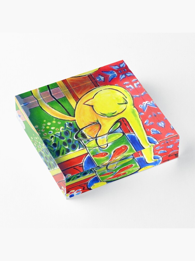 Alternate view of Henri Matisse, Le Chat Aux Poissons Rouges 1914, (The Cat With Red Fishes), Artwork, Men, Women, Youth Acrylic Block