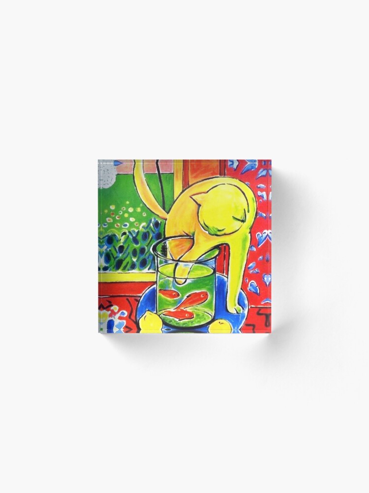 Alternate view of Henri Matisse, Le Chat Aux Poissons Rouges 1914, (The Cat With Red Fishes), Artwork, Men, Women, Youth Acrylic Block