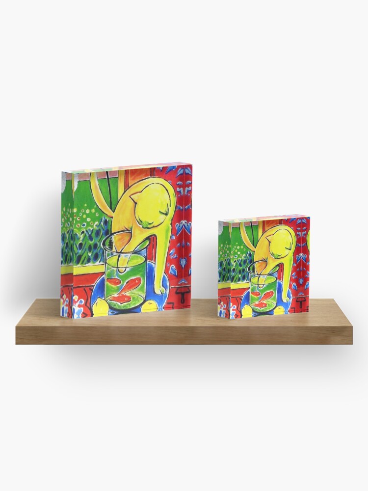 Alternate view of Henri Matisse, Le Chat Aux Poissons Rouges 1914, (The Cat With Red Fishes), Artwork, Men, Women, Youth Acrylic Block