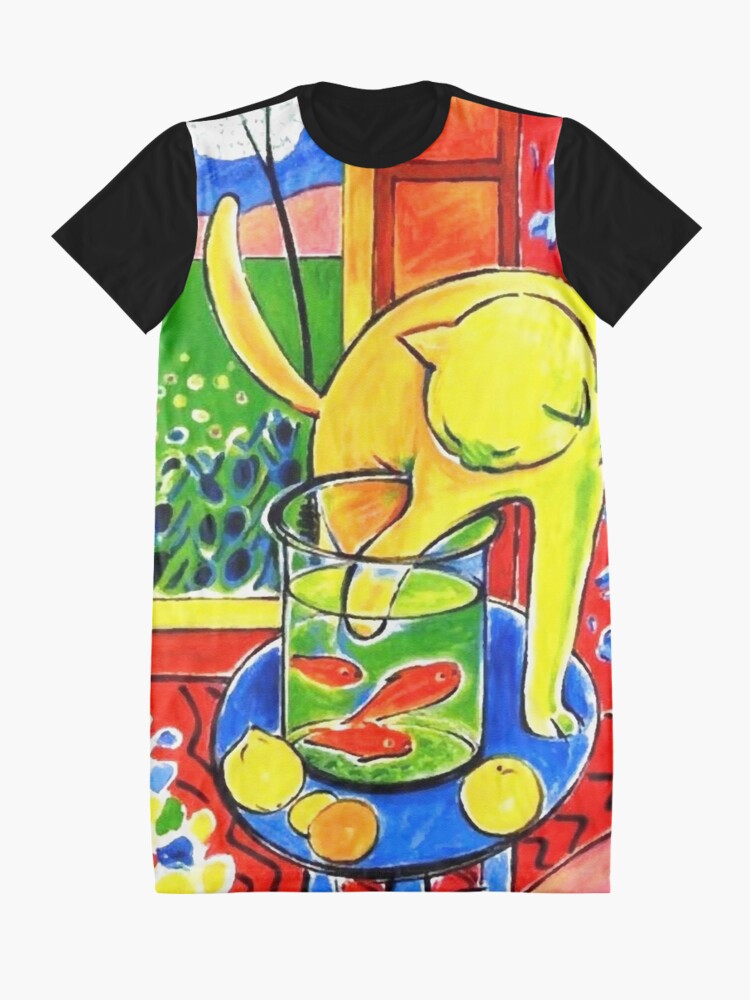 Alternate view of Henri Matisse, Le Chat Aux Poissons Rouges 1914, (The Cat With Red Fishes), Artwork, Men, Women, Youth Graphic T-Shirt Dress