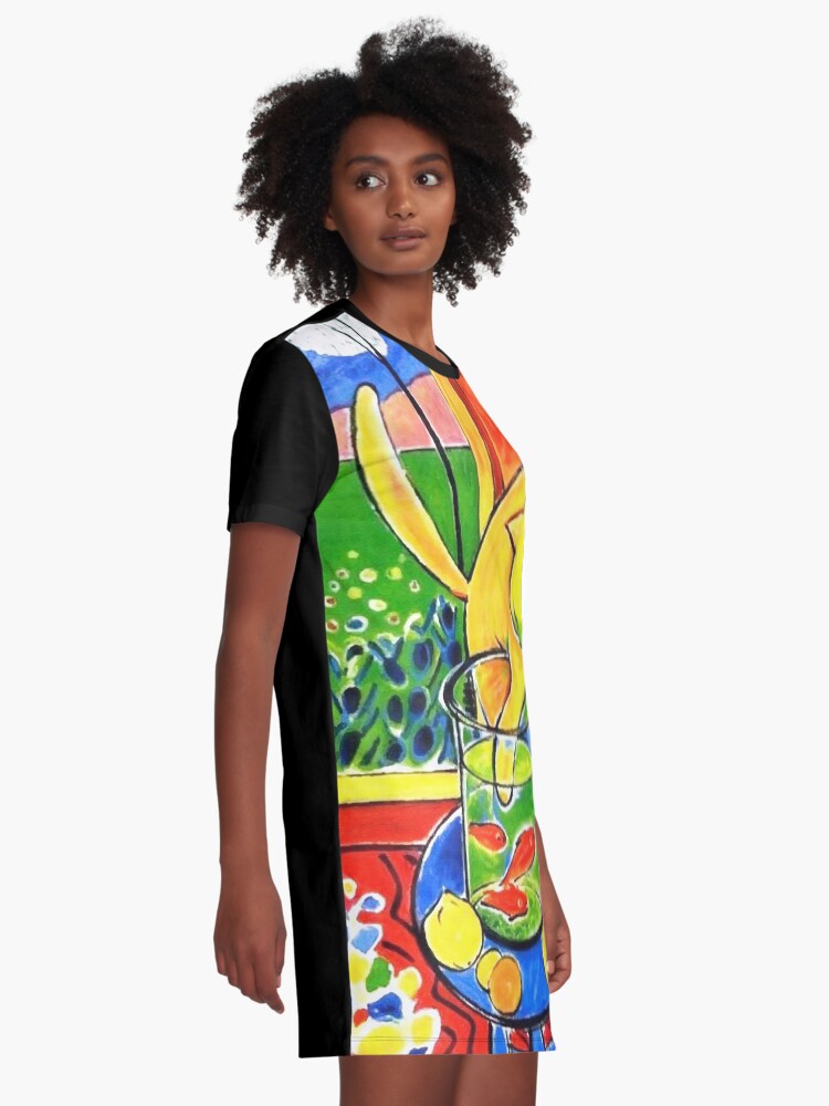 Alternate view of Henri Matisse, Le Chat Aux Poissons Rouges 1914, (The Cat With Red Fishes), Artwork, Men, Women, Youth Graphic T-Shirt Dress