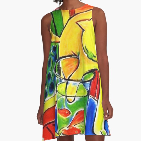 bekannt sowohl für seine Verwendung von Farbe als auch für seine flüssige und originelle Zeichenkunst. Er war Zeichner A-Linien Kleid