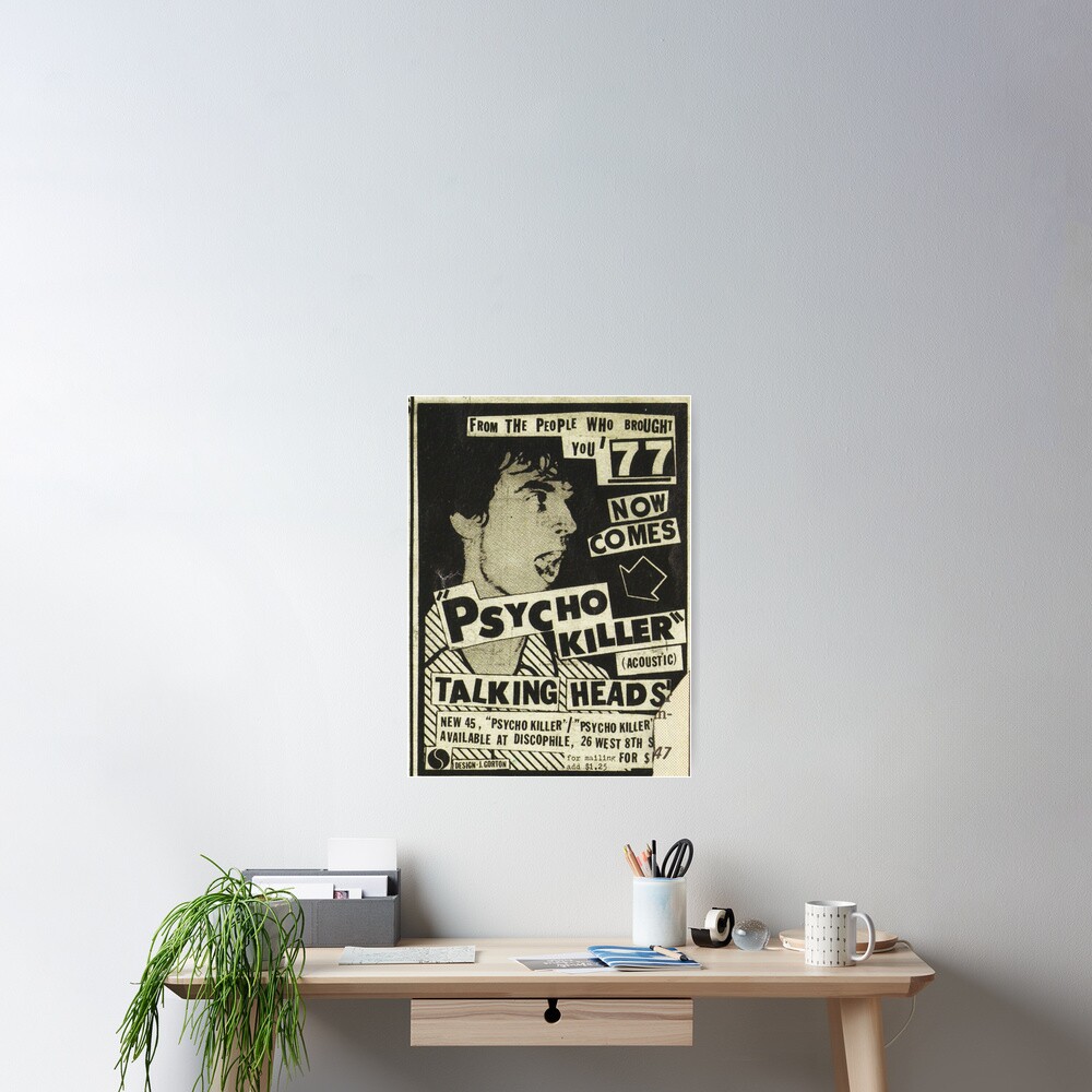 Psycho Killer - Talking Heads post-punk concert poster 1977 Poster