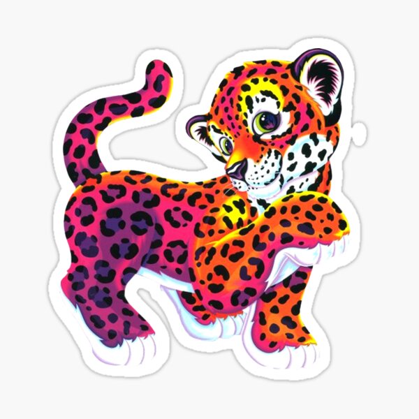 Lisa frank tiger funny lisa rainbow Sticker