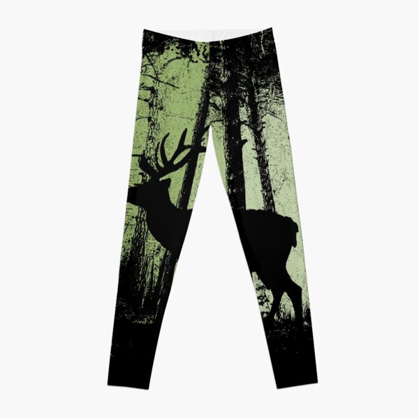 Twilight Forest Wildlife Deer Stag Silhouette Leggings