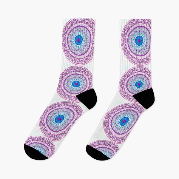 Item preview, Hand drawn mandala design in pink and blue designed and sold by SoniKapoor.