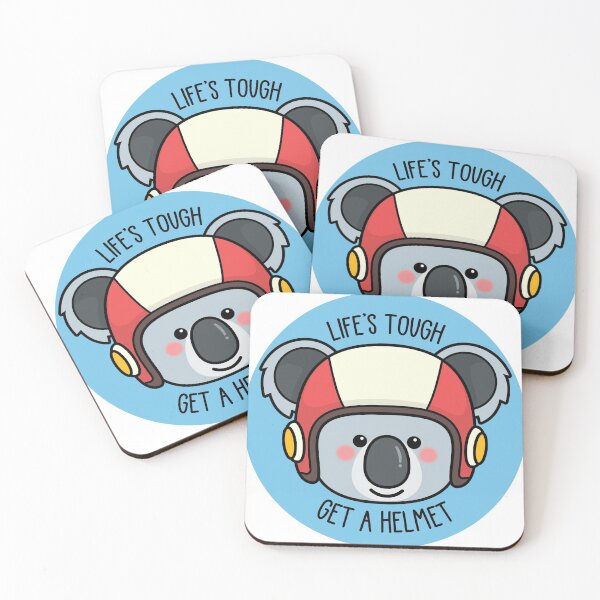 Item preview, Koala with Helmet/Message (Round) -- More animals available in my shop! --  designed and sold by RobbieAmrein.