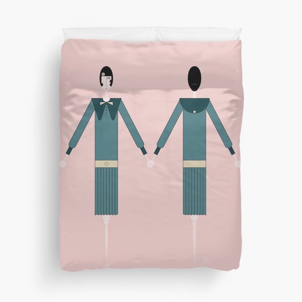 Lolo Doll I front and back Art Deco Style Duvet Cover
