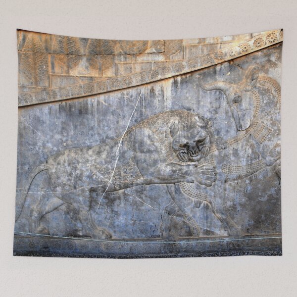 Artikelvorschau, Leon und Bull Relief Persische Kunst Persepolis Persien Iran entworfen und verkauft von worldways.