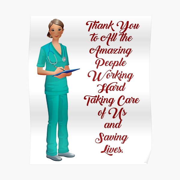 thank-you-for-medical-staff-poster-for-sale-by-saraaintl-redbubble