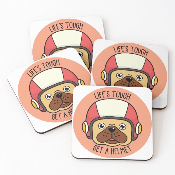 Item preview, Dog with Helmet/Message (Round) -- More animals available in my shop! --  designed and sold by RobbieAmrein.