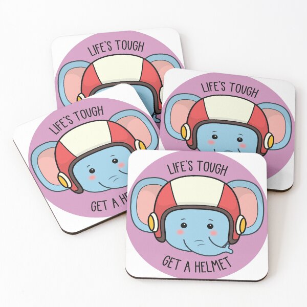Item preview, Elephant with Helmet/Message (Round) -- More animals available in my shop! -- designed and sold by RobbieAmrein.