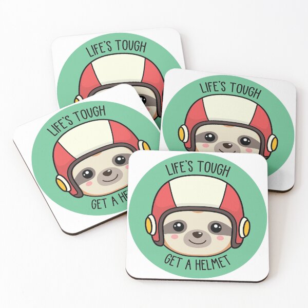 Item preview, Sloth with Helmet/Message (Round) -- More animals available in my shop! -- designed and sold by RobbieAmrein.