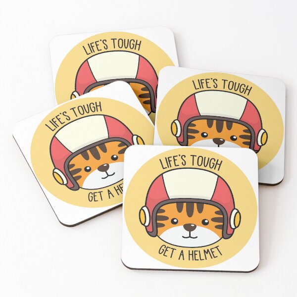 Item preview, Tiger with Helmet/Message (Round) -- More animals available in my shop! --  designed and sold by RobbieAmrein.