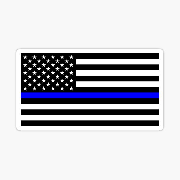 Drapeau américain mince ligne bleue Sticker
