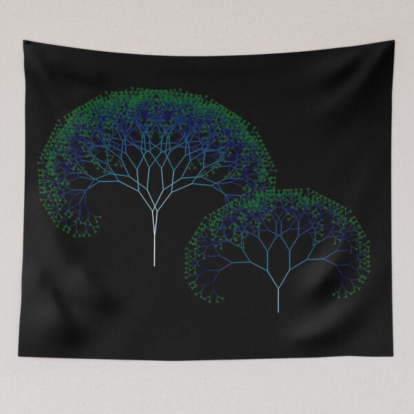 Item preview, Blue ocean colour fractal trees designed and sold by kzsg.