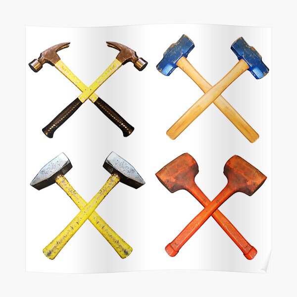 Body Hammer Posters Redbubble - roblox gear id for sledge hammer