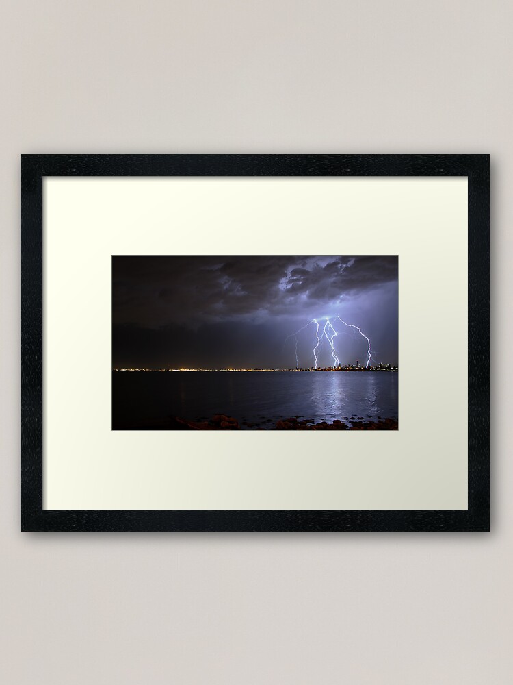 Thumbnail 1 of 7, Framed Art Print, Electric Melbourne designed and sold by wolfcat.