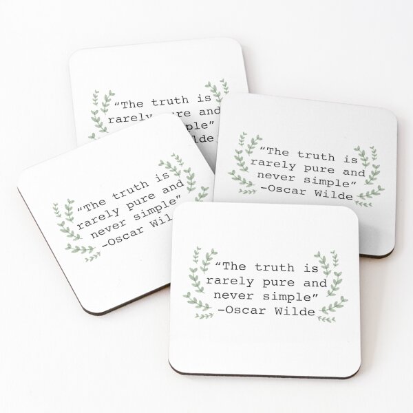 Item preview, Literary Quote with Wreath - Oscar Wilde “The truth is rarely pure” designed and sold by WildeandCo.