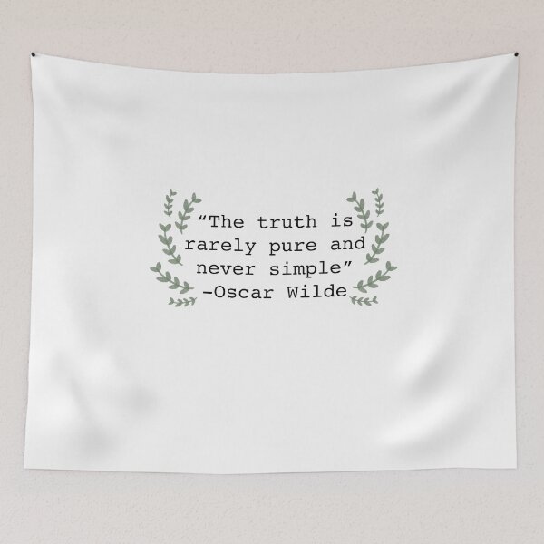 Item preview, Literary Quote with Wreath - Oscar Wilde “The truth is rarely pure” designed and sold by WildeandCo.