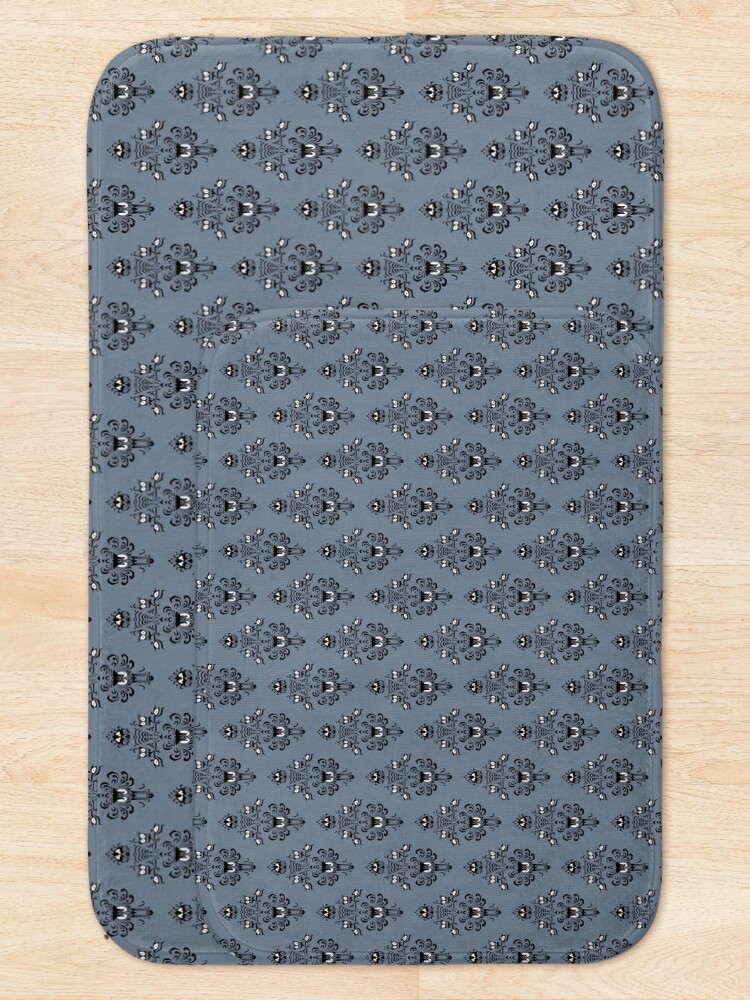 Alternate view of Haunted Mansion Wallpaper Slate Grey #Pastel Bath Mat