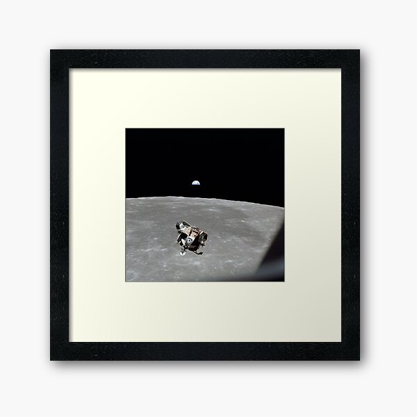Vintage Apollo 11 Moon Mission Eagle's Ascent Framed Art Print