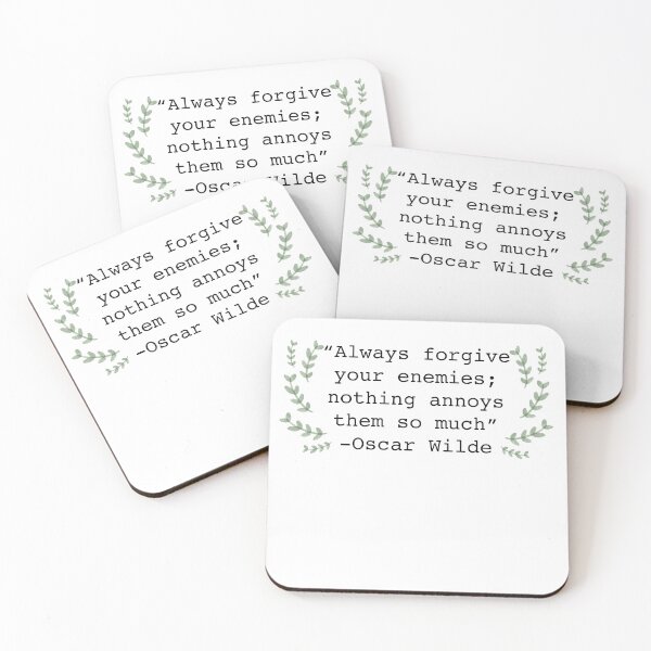 Item preview, Literary Quote with Wreath - Oscar Wilde “Always forgive your enemies” designed and sold by WildeandCo.