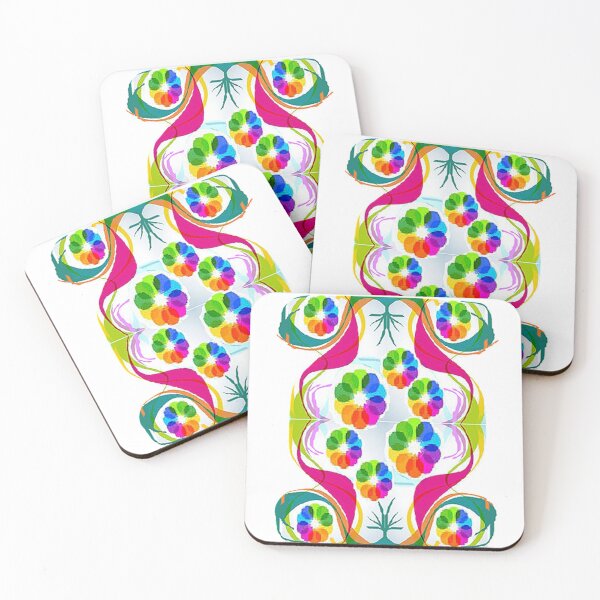 Artikelvorschau, ABSTRAKTES BLUMENDESIGN, bunte Abstraktion, psychedelische Arte Abstracto, abstraktes Kunstdesign entworfen und verkauft von Adri Barnard.