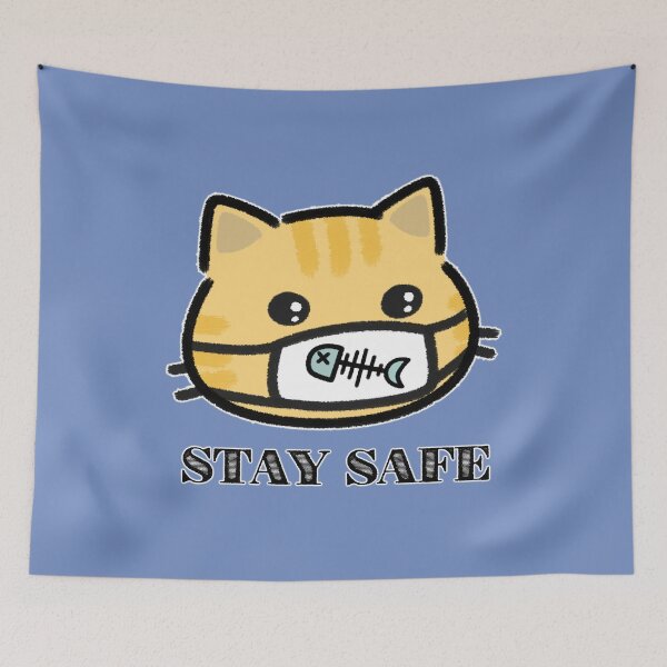 Item preview, Stay Safe Cat - Fish Bone Mask designed and sold by LilFurKids.