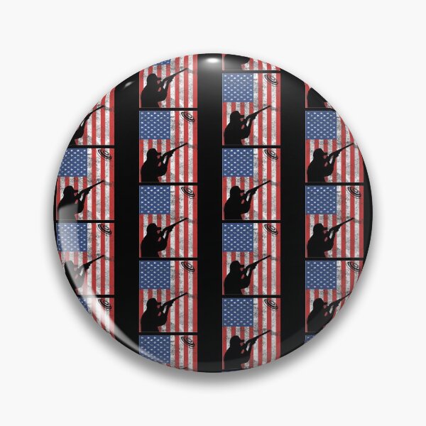 Item preview, Skeet Clay Shooting Distressed US Flag Pigeon Trap Bird Hunters  designed and sold by TopTeeShop.